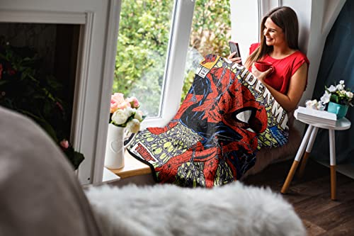 Marvel Spider-Man 90's Cover Torment Officially Licensed Digital Graphic Print Fleece Throw Blanket, 45"x60"