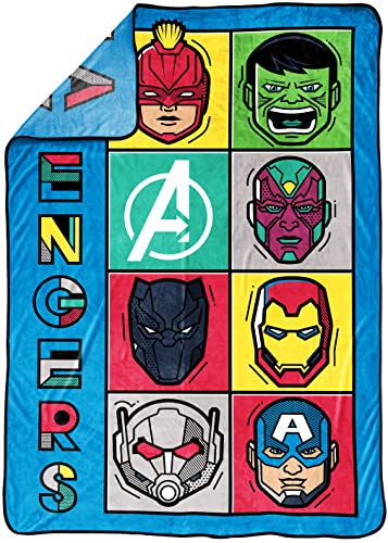 Jay Franco Marvel Avengers Pop Blanket - Measures 62 x 90 inches, Kids Bedding - Fade Resistant Super Soft Fleece