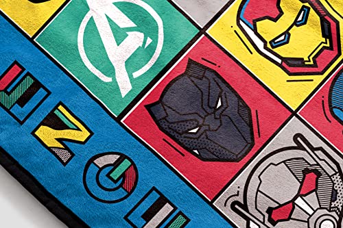 Jay Franco Marvel Avengers Pop Blanket - Measures 62 x 90 inches, Kids Bedding - Fade Resistant Super Soft Fleece