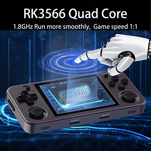 RG353VM Handheld Game Console Built-in 64G Card 4452 Games, Aluminum Alloy Shell and 3.5 inch IPS Multi-Touch Screen,Dual OS Android 11 and Linux Support 5G WiFi 4.2 Bluetooth Streaming and HDMI