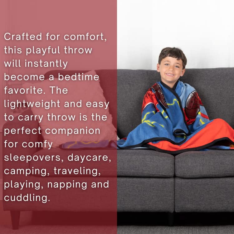 Franco WB The Flash Movie Kids Bedding Super Soft Micro Raschel Throw, 46 in x 60 in, (Official Licensed Product)