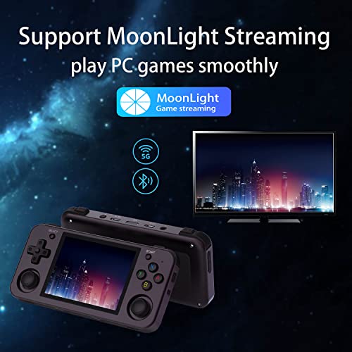 RG353VM Handheld Game Console Built-in 64G Card 4452 Games, Aluminum Alloy Shell and 3.5 inch IPS Multi-Touch Screen,Dual OS Android 11 and Linux Support 5G WiFi 4.2 Bluetooth Streaming and HDMI