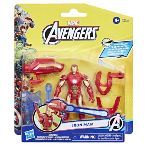 Marvel Epic Hero Series Battle Gear Iron Man Action Figure, 4-Inch, Avengers Super Hero Toys for Kids Ages 4 and Up
