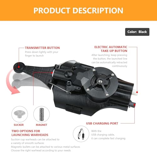 Spider Web Shooters Toy, Cosplay Hero Launcher, Suitable for Outdoor Activities, Christmas and Birthday Gift (Black)