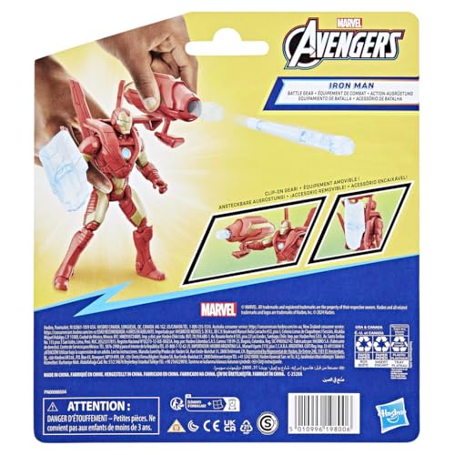 Marvel Epic Hero Series Battle Gear Iron Man Action Figure, 4-Inch, Avengers Super Hero Toys for Kids Ages 4 and Up