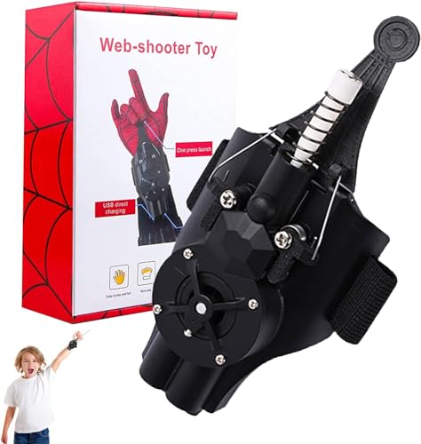 Spider Web Shooters Toy, Cosplay Hero Launcher, Suitable for Outdoor Activities, Christmas and Birthday Gift (Black)