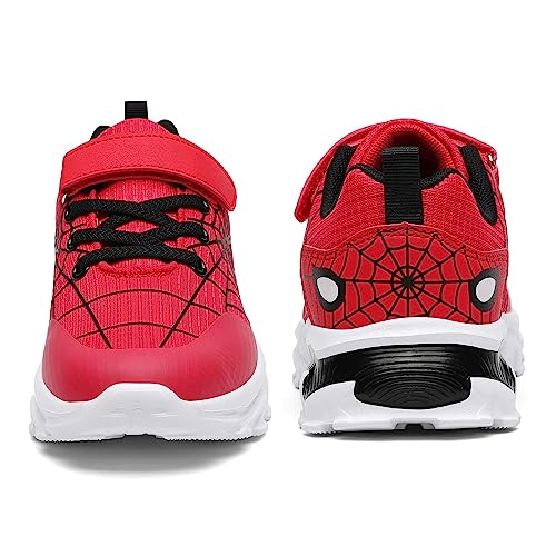 Wolidio Little/Big Kids Boys Girls Sneakers Lightweight Running Tennis Shoes Breathable Sport Athletic Fitness & Cross-Training Shoes Red and Black Size 8.5 Toddler