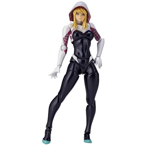Dxuioz Figure Complex Amazing Yamaguchi Spider-Gwen Approx. 6.1in (155 mm) ABS & PVC Pre-Painted Action Figure Revoltech