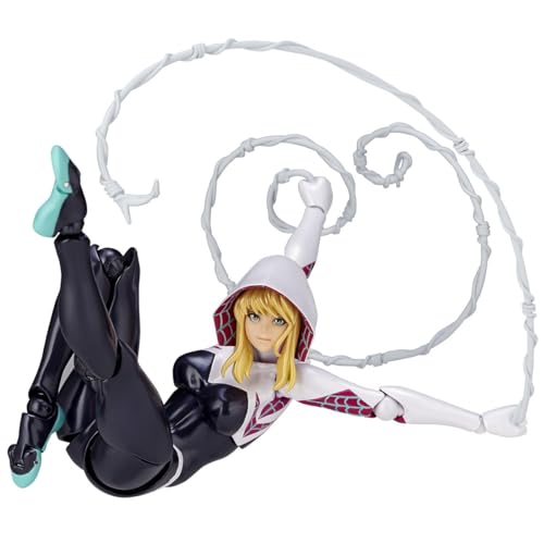 Dxuioz Figure Complex Amazing Yamaguchi Spider-Gwen Approx. 6.1in (155 mm) ABS & PVC Pre-Painted Action Figure Revoltech