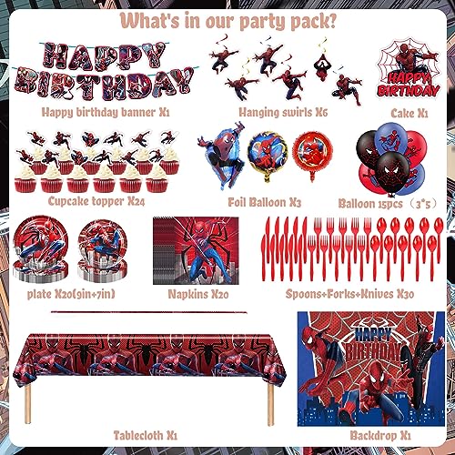 Spider Party Supplies Decorations Set With Banner, Balloons