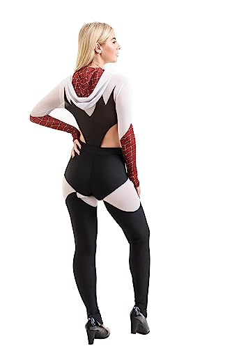 Spider Woman Costume - Spiderwoman Costume for Women Adult Cosplay Halloween Costume Spider Gwen Stacy Outfit - 2-Piece Set (XS/S)