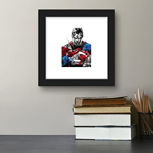 Trends International Gallery Pops DC Comics Superman - Comic Portrait Wall Art Wall Poster, 12" x 12", Black Framed Version