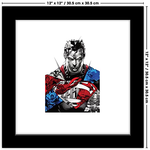 Trends International Gallery Pops DC Comics Superman - Comic Portrait Wall Art Wall Poster, 12" x 12", Black Framed Version