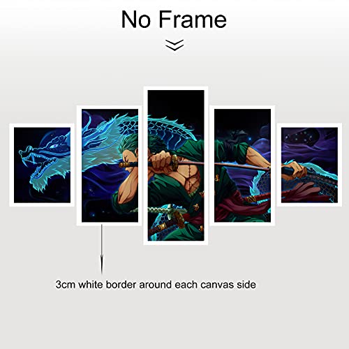 Anime Poster Roronoa Zoro Poster Print on Canvas Painting Wall Art for Living Room Decor Boy Gift (Unframed, Q-Zoro 2)