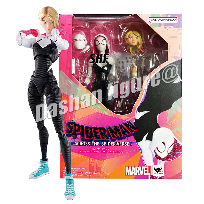 Anime Across the Spiderverse Figure SHF Spider Gwen Action Figures Collection Miles Gwen Stacy Model Toys