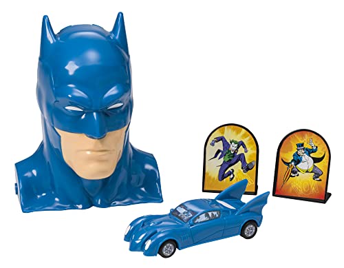 DecoSet® Batman™ to the Rescue Cake Topper, 4 Piece Cake Decoration, Includes Batman™ Case With a Hidden Fold Out Batmobile Launcher, Free Wheeling Batmobile Car, and Joker and Penguin
