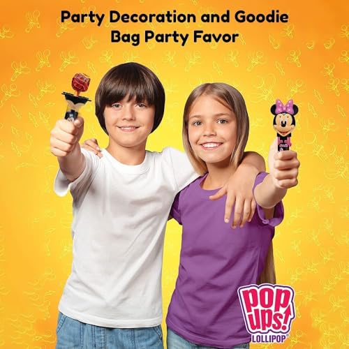 Pop Ups! Batman Justice League Lollipop Holder | Collectable Batman Toy Lollipop Case | Party Favors for Halloween, Goodie Bags, Piñata Candy, Game Prizes | Bulk Set of 12 | Lollipops Included