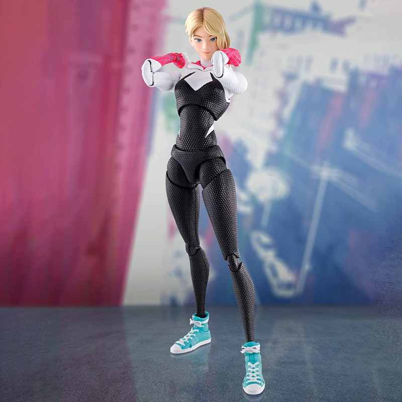 Anime Across the Spiderverse Figure SHF Spider Gwen Action Figures Collection Miles Gwen Stacy Model Toys