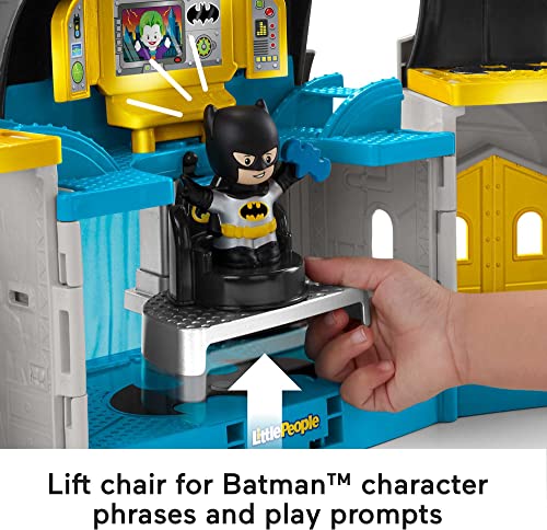 DC SUPER FRIENDS Fisher-Price Little People Batman Toy Deluxe Batcave Playset with Lights Sounds & 4 Figures for Toddlers Ages 18+ Months (Amazon Exclusive)