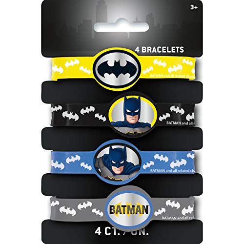 Batman Birthday Party Supplies Favor Bundle Pack includes Loot Bags, Bracelets, Tattoos, Stickers, Party Paper Masks, 1 Dinosaur Sticker Sheet