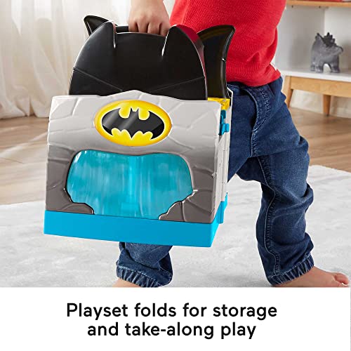 DC SUPER FRIENDS Fisher-Price Little People Batman Toy Deluxe Batcave Playset with Lights Sounds & 4 Figures for Toddlers Ages 18+ Months (Amazon Exclusive)