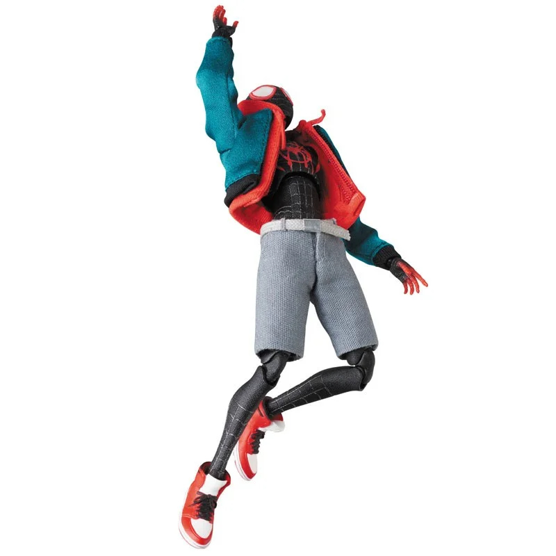 Ko Mafex 107 Spider Man Action Figure Toys 1/12 Spiderman Into The Spider-verse Miles Morales Movable Model Statue Dolls Gifts