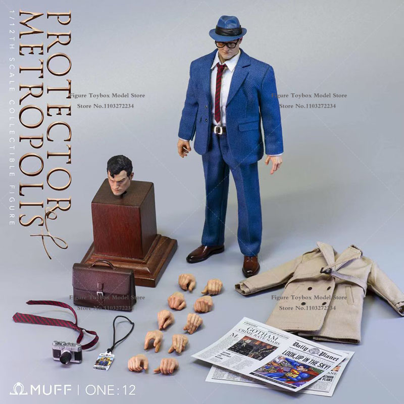 MUFF TOYS MF06 1/12 Scale TOP AGENT Superman Clark Kent Protector of Metropolis Messenger of Justice Call of Action Figure