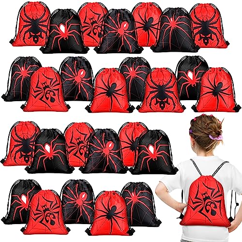 Spider Web Drawstring Bags for Superhero Birthday Party