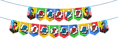 Comic Superhero Deluxe Party Supplies Pack (157 Pieces for 20 Guests) - Complete Tableware and Decorations Set - Superhero Party Decoration, Plates and Napkin, Super Hero Brithday Party, Blue Orchards