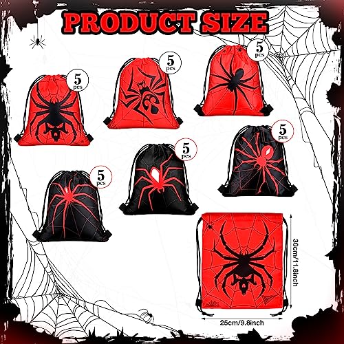 Spider Web Drawstring Bags for Superhero Birthday Party