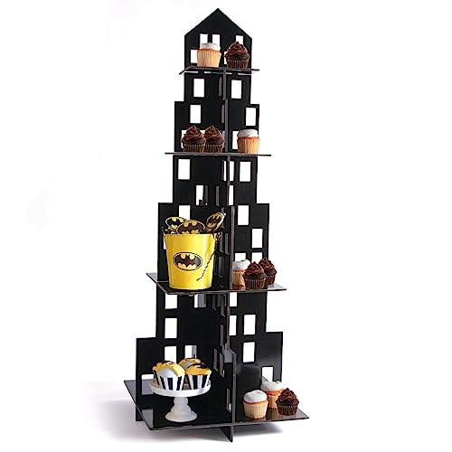 Superhero Cupcake Stand for Big City Themed Parties