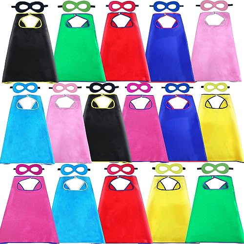 Superhero Capes and Masks Set for Kids - 16pcs