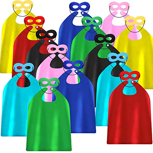28 Piece Superhero Capes and Masks Set for Kids