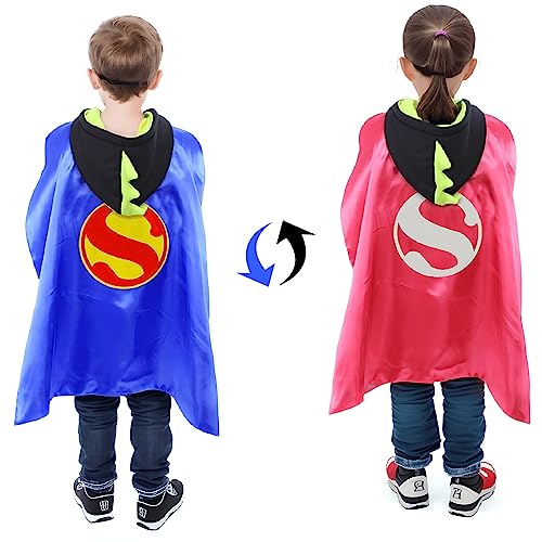 Double-Sided Superhero Capes with Masks for Kids