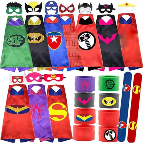 Kids Superhero Cape Set with Slap Bracelet Toys