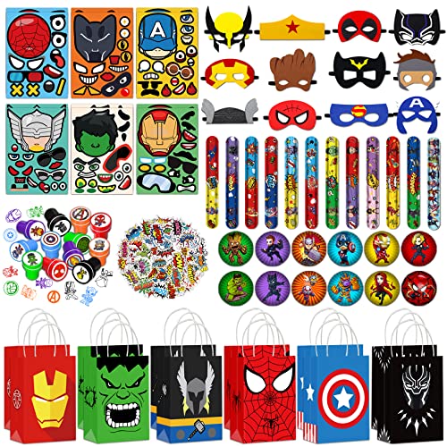 122 Pcs Superhero Party Favors & Supplies Kit