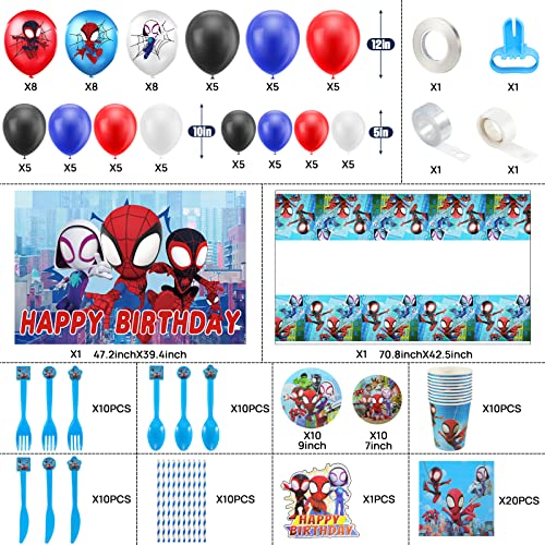 Spiderman Party Supplies: Decorations, Backdrop, Tableware Kit