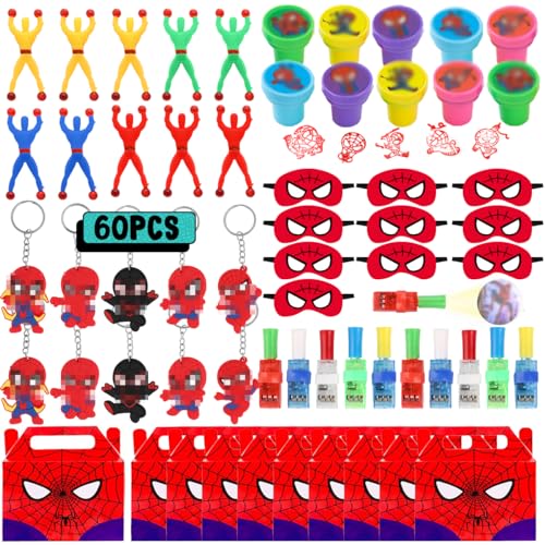 Spider Party Favors Bundle- Bags, Keychains, Masks, Stamps