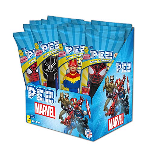 Marvel Super Hero PEZ Candy, Assorted (12 pack)