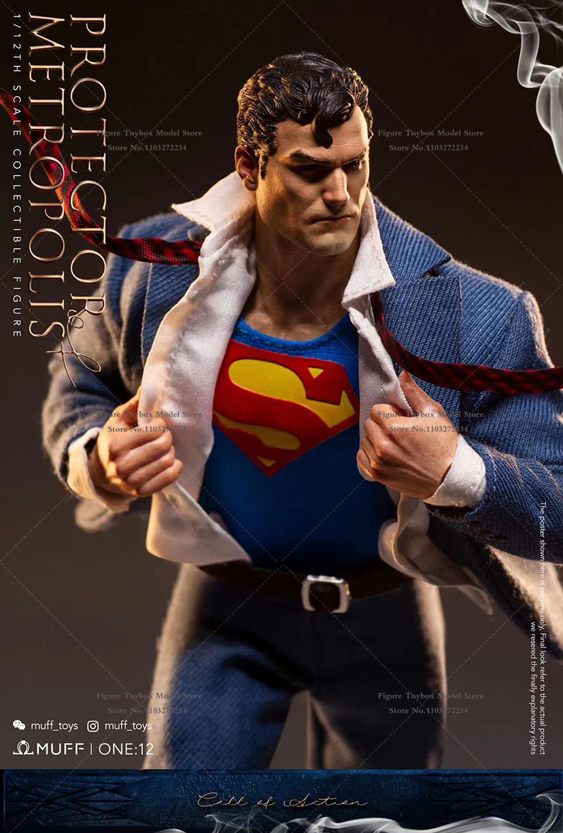 MUFF TOYS MF06 1/12 Scale TOP AGENT Superman Clark Kent Protector of Metropolis Messenger of Justice Call of Action Figure