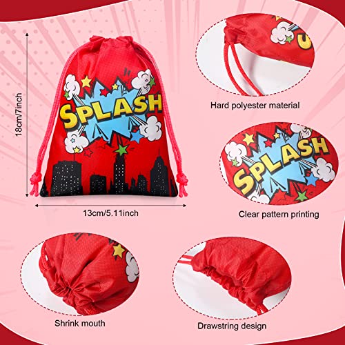 Colorful Hero Party Favor Drawstring Bags - 24 Pieces