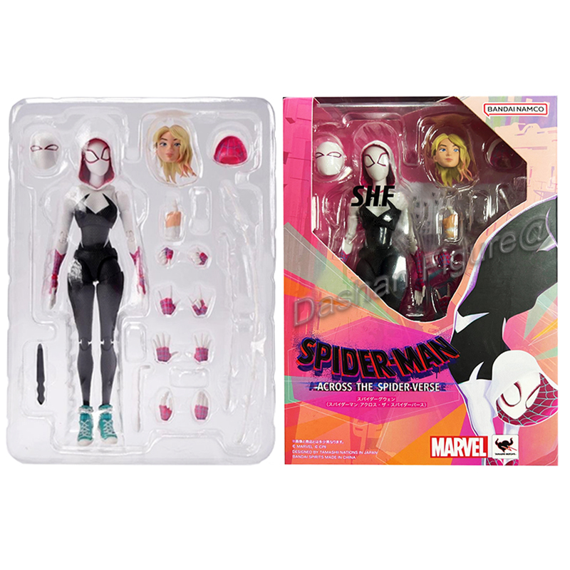 Anime Across the Spiderverse Figure SHF Spider Gwen Action Figures Collection Miles Gwen Stacy Model Toys