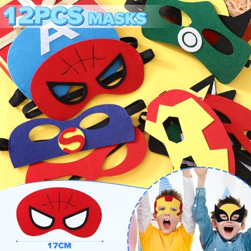 Superhero Party Favors Set: Masks, Bracelets, Stickers & More