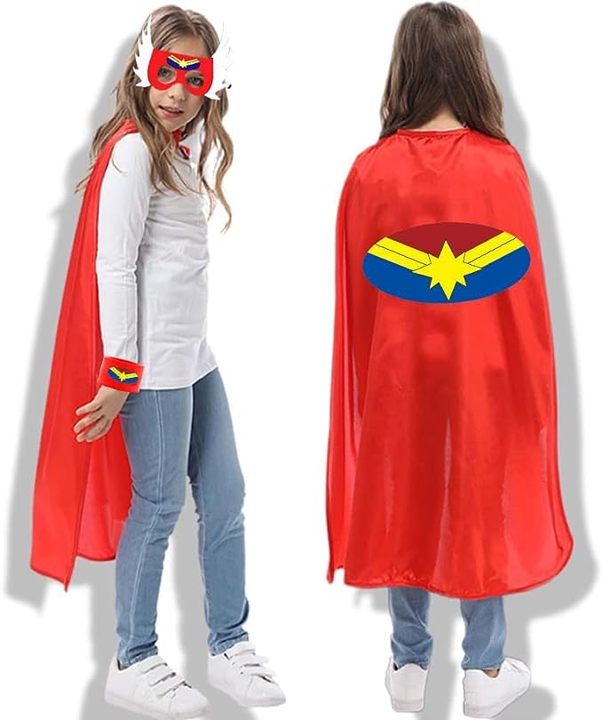 Superhero Kids Cape Set with Party Supplies (10 pcs)