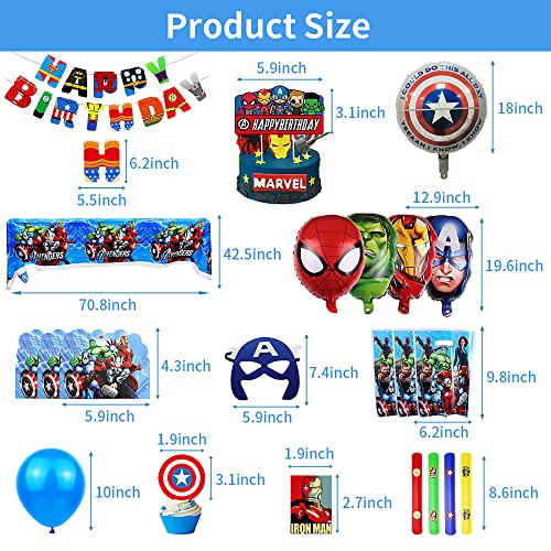 Super Hero Party Pack for 10 Kids - 165pcs