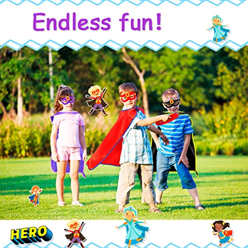 iROLEWIN Superhero-Capes for Kids Super Hero Capes and Masks Bulk 20 Pack Toddler Dress-up as Halloween Party Group Costumes