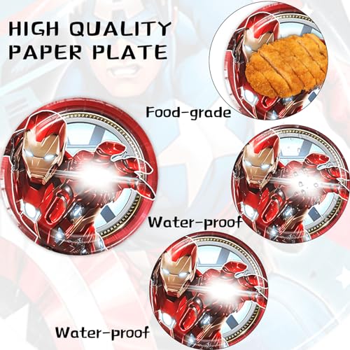 120pc Super Hero Birthday Party Décor Set: Plates, Cups, Napkins