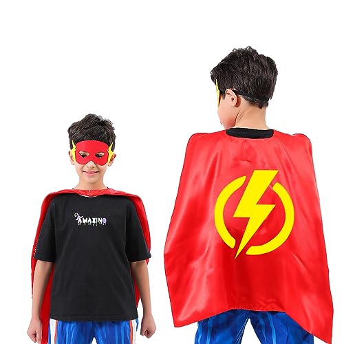 Superhero Kids Cape Set with Party Supplies (10 pcs)