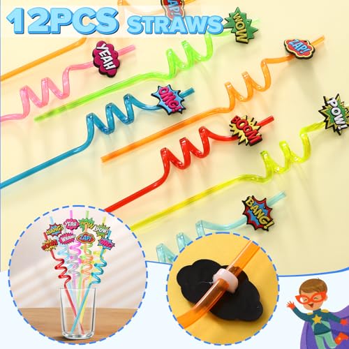 Superhero Party Favors Set: Masks, Bracelets, Stickers & More