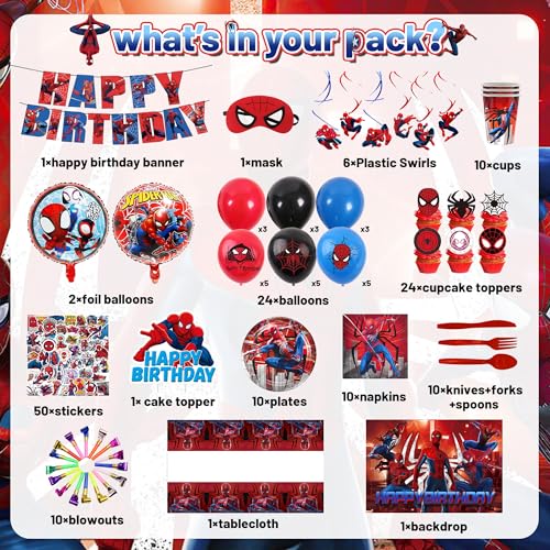 Superhero Birthday Party Kit with 179PCS Decorations